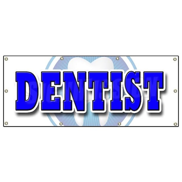 DENTIST BANNER SIGN dental false teeth no appointment cleaning dds